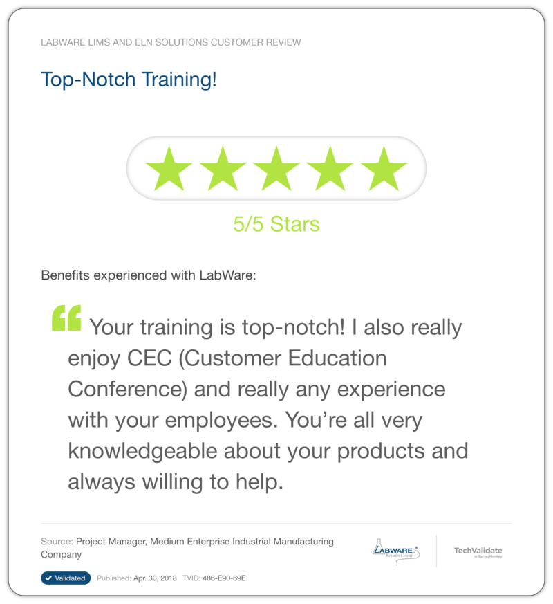 LabWare Customer Training Schedule